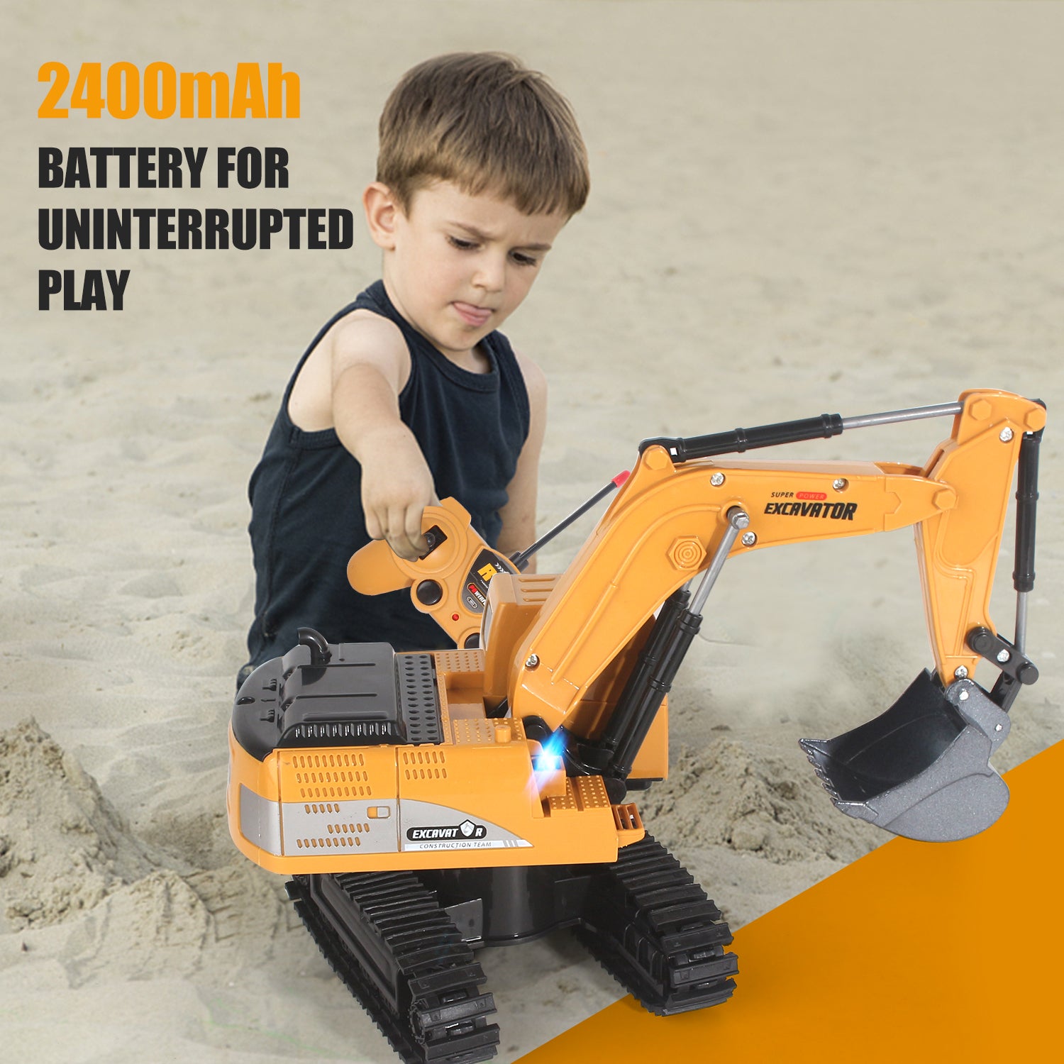 2025 Remote Control Excavator RC Digger Truck Construction Vehicles Boys Toys,with Metal Shovel & Light.Boy Presents, Birthday Presents,Logistics Is Sent Randomly By UPS,USPS,UNI,GOFO
