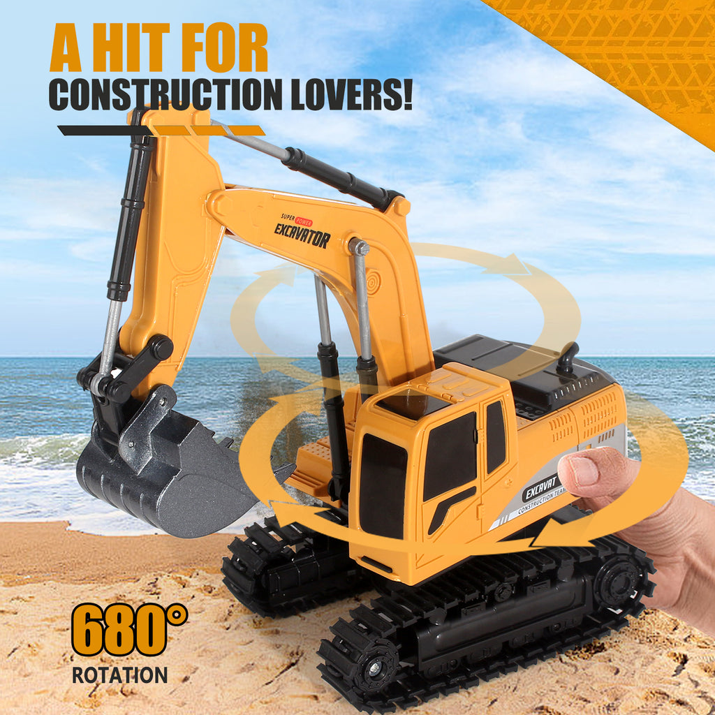 2025 Remote Control Excavator RC Digger Truck Construction Vehicles Boys Toys,with Metal Shovel & Light.Boy Presents, Birthday Presents,Logistics Is Sent Randomly By UPS,USPS,UNI,GOFO