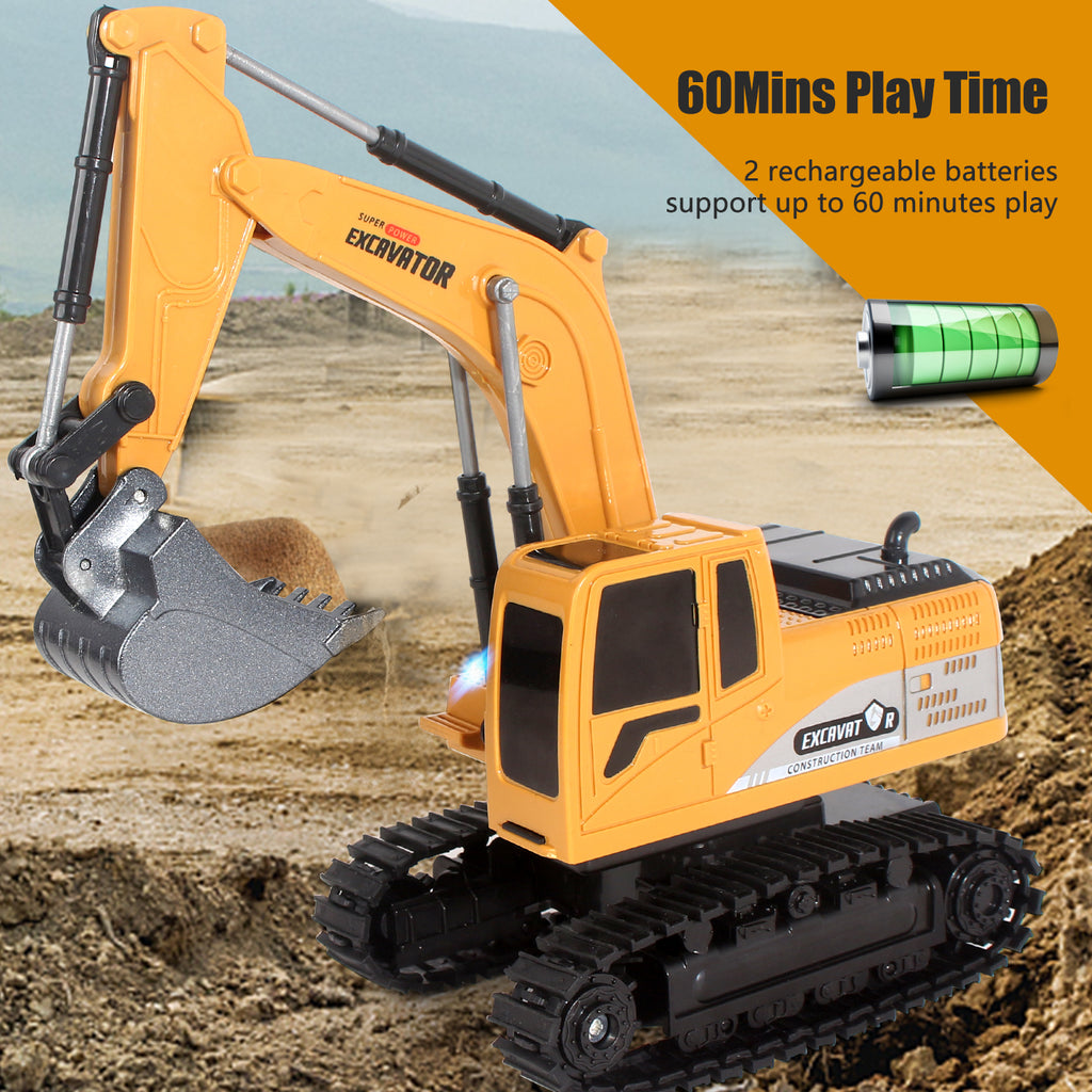 2025 Remote Control Excavator RC Digger Truck Construction Vehicles Boys Toys,with Metal Shovel & Light.Boy Presents, Birthday Presents,Logistics Is Sent Randomly By UPS,USPS,UNI,GOFO