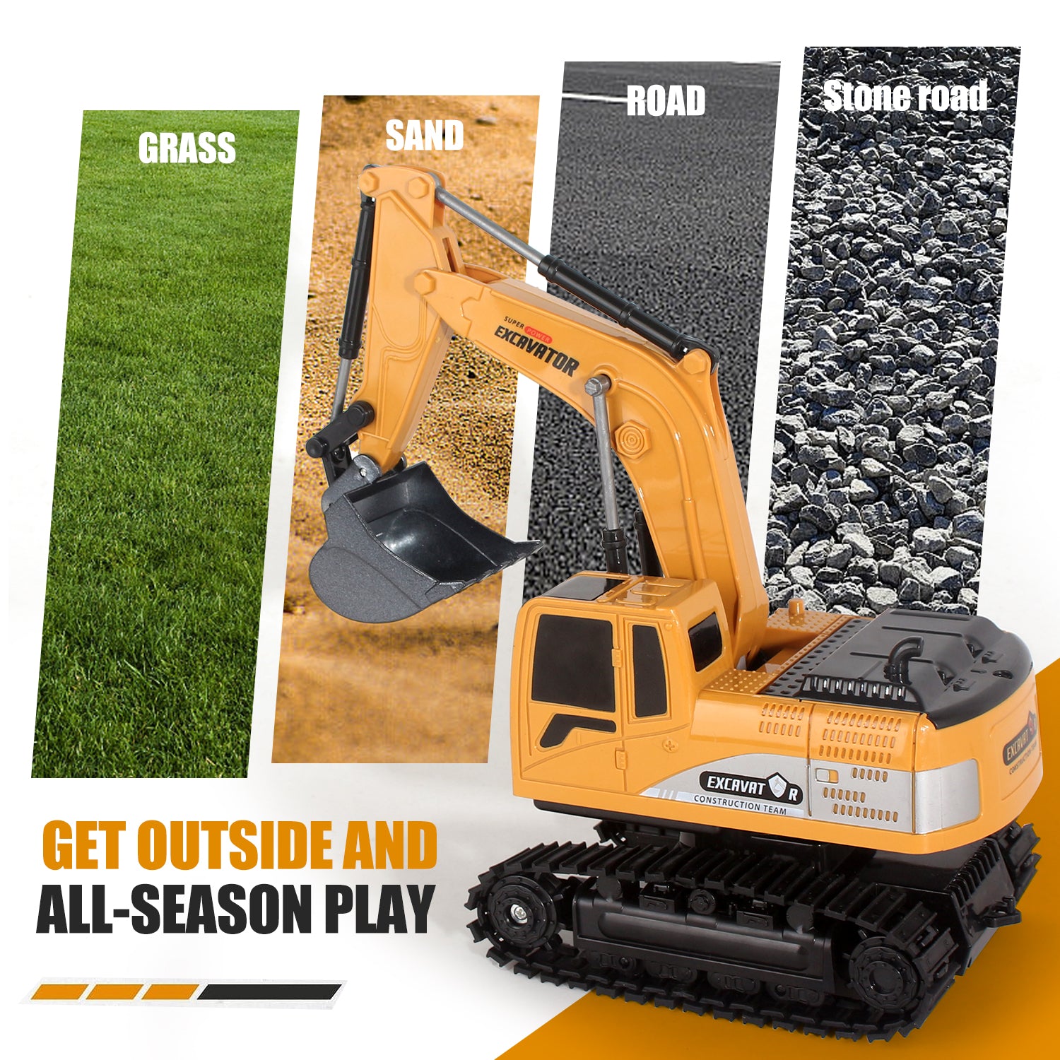 2025 Remote Control Excavator RC Digger Truck Construction Vehicles Boys Toys,with Metal Shovel & Light.Boy Presents, Birthday Presents,Logistics Is Sent Randomly By UPS,USPS,UNI,GOFO